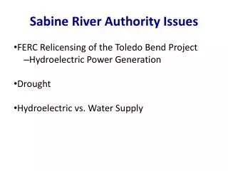 Sabine River Authority Issues