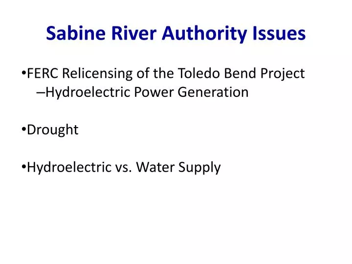 sabine river authority issues