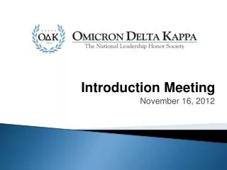 Introduction Meeting