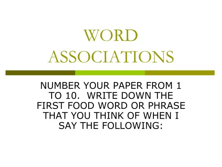 word associations