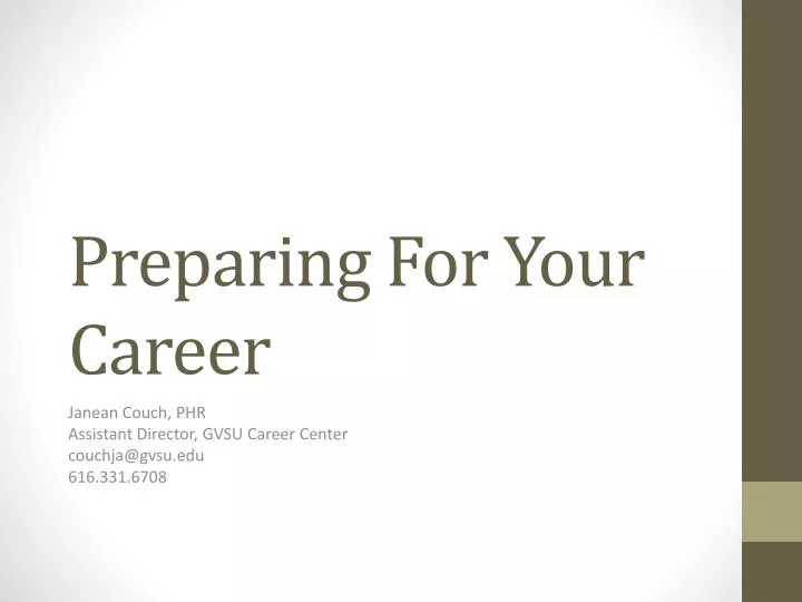 preparing for your career