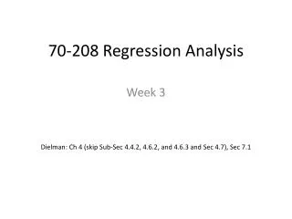 70-208 Regression Analysis