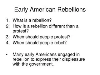 Early American Rebellions