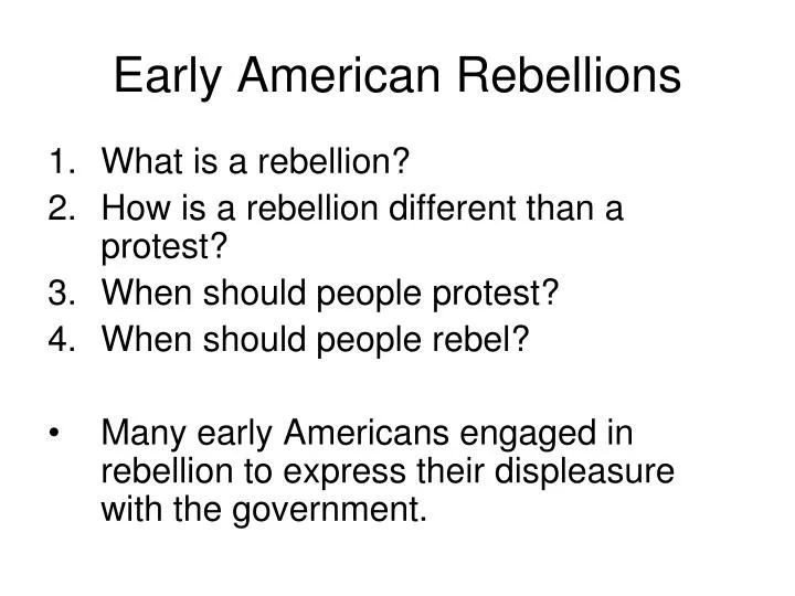 early american rebellions