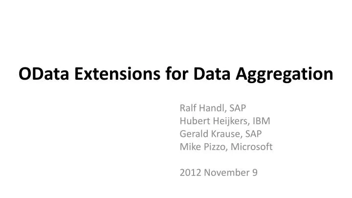 odata extensions for data aggregation