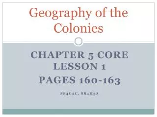 Geography of the Colonies