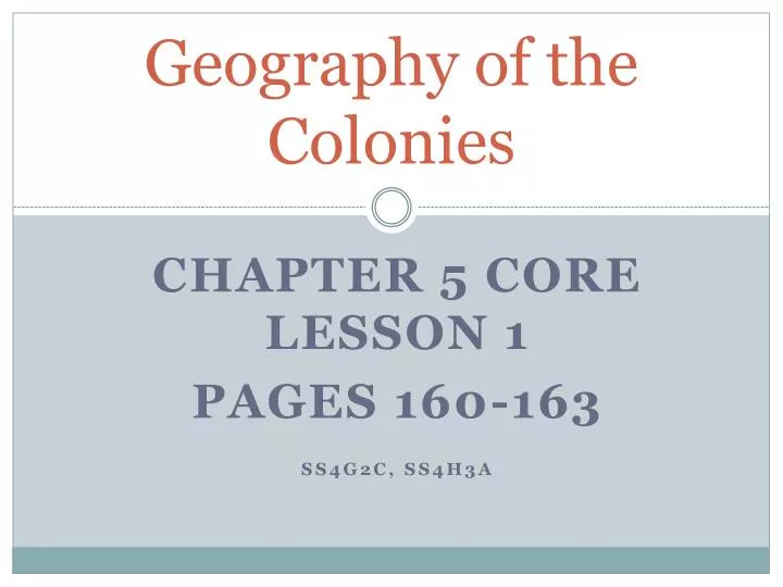 geography of the colonies