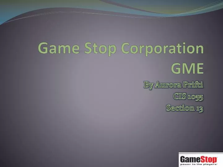 game stop corporation gme