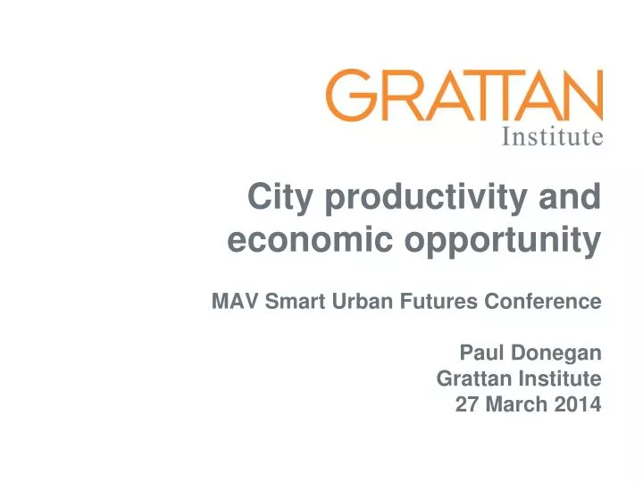 city productivity and economic opportunity