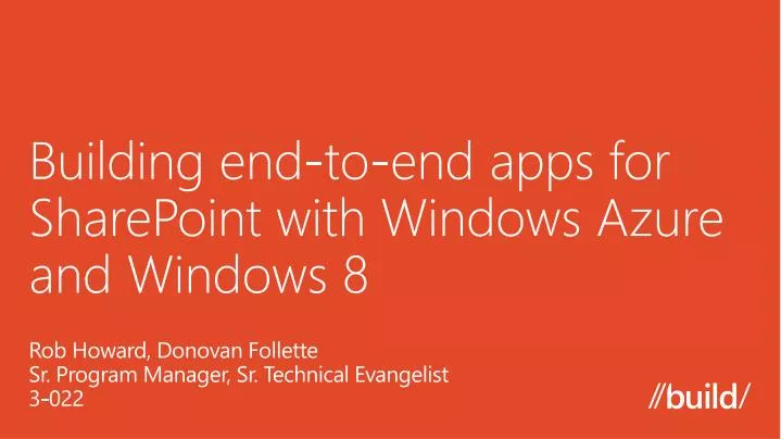 building end to end apps for sharepoint with windows azure and windows 8