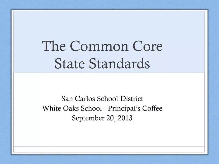 the common core state standards
