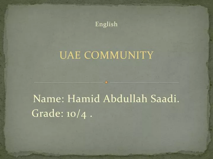 english uae community name hamid abdullah saadi grade 10 4