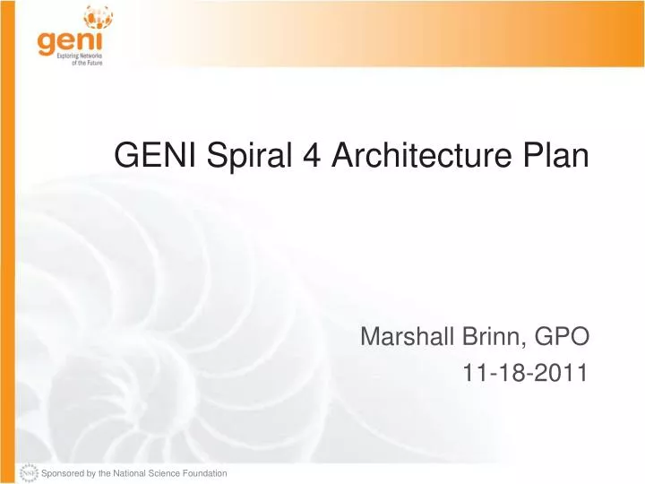 geni spiral 4 architecture plan