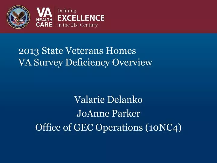 2013 state veterans homes va survey deficiency overview