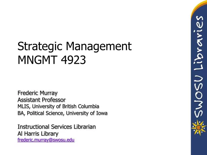 strategic management mngmt 4923