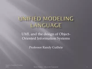 Unified Modeling Language