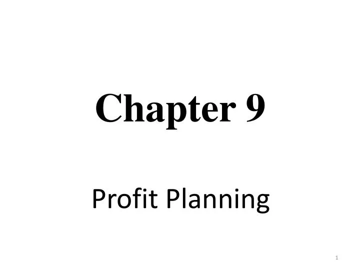 profit planning