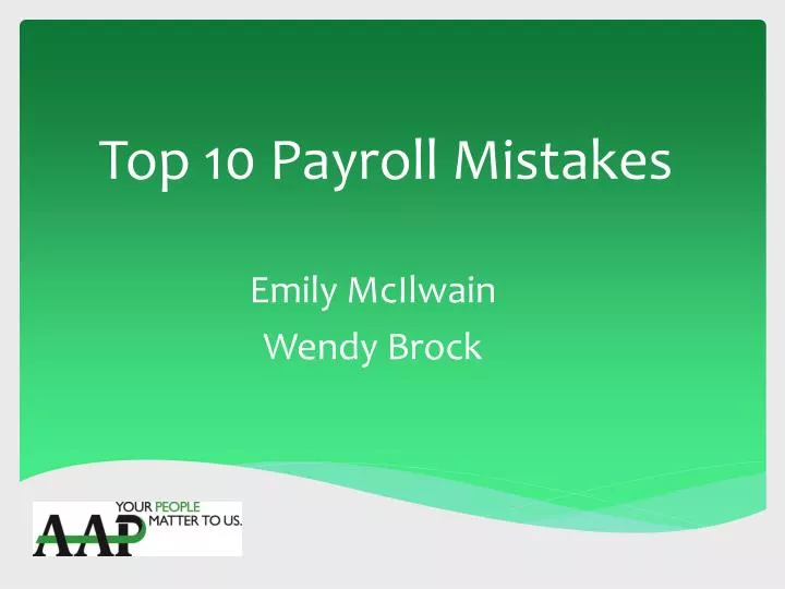 top 10 payroll mistakes