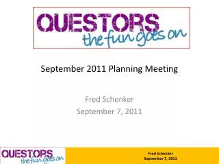 September 2011 Planning Meeting