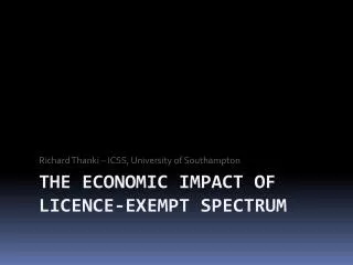 The Economic Impact of Licence-Exempt Spectrum