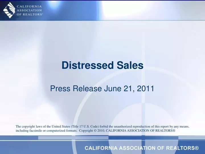 distressed sales press release june 21 2011