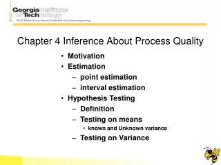 Chapter 4 Inference About Process Quality