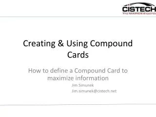 Creating &amp; Using Compound Cards