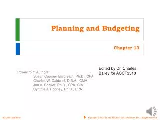 Planning and Budgeting