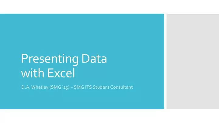 presenting data with excel