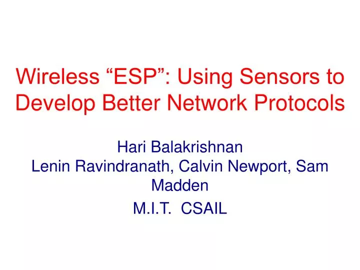 wireless esp using sensors to develop better network protocols