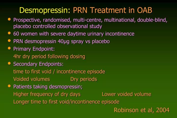 desmopressin prn treatment in oab