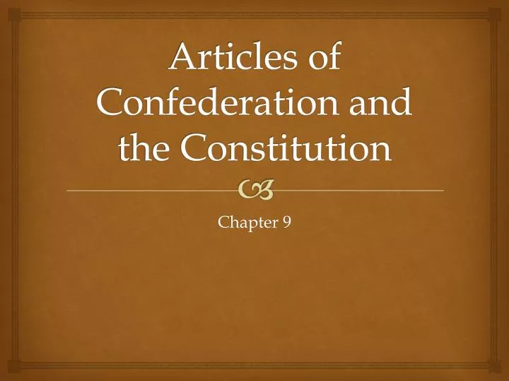 articles of confederation and the constitution