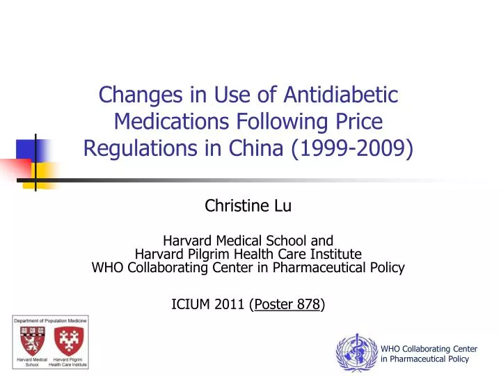 changes in use of antidiabetic medications following price regulations in china 1999 2009