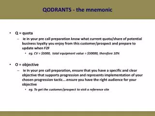 QODRANTS - the mnemonic