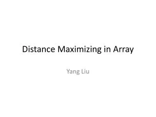Distance Maximizing in Array