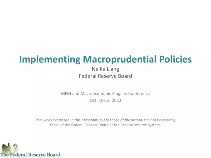 implementing macroprudential policies nellie liang federal reserve board