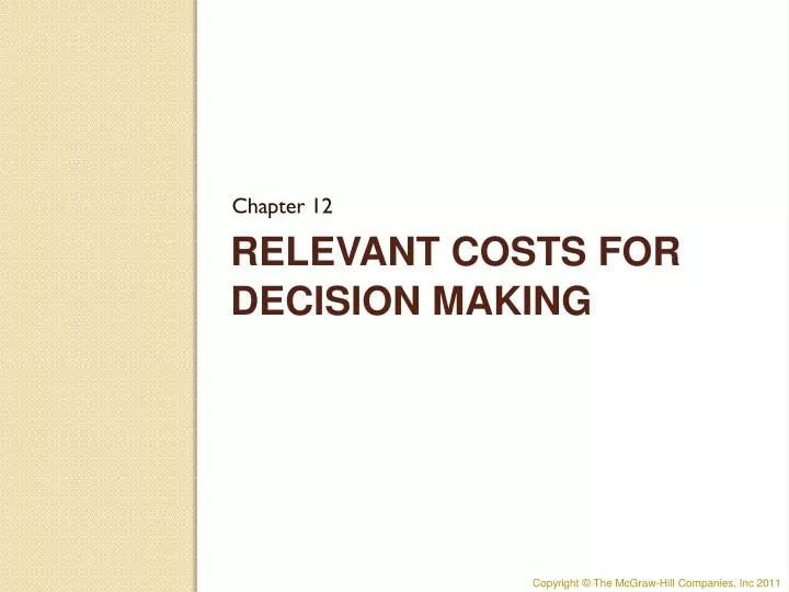relevant costs for decision making