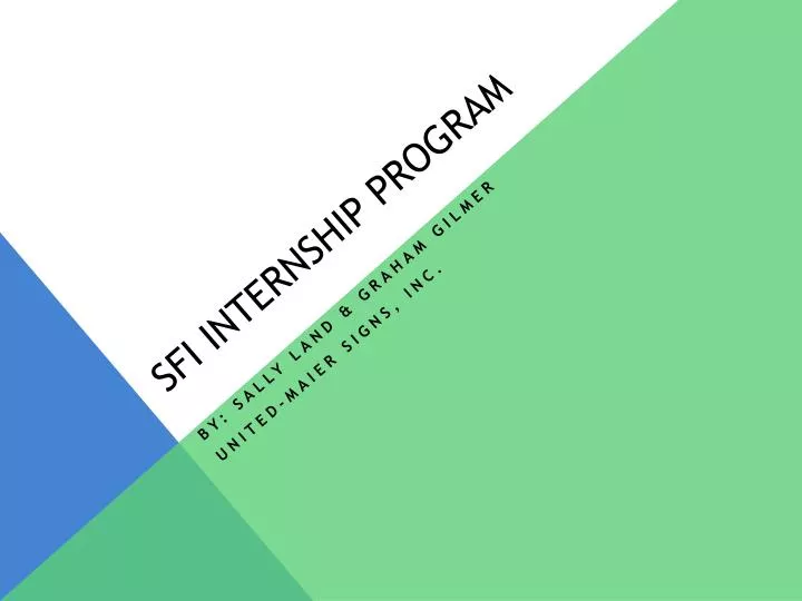 sfi internship program