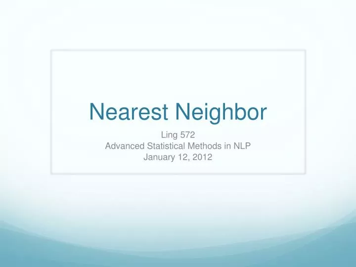 nearest neighbor