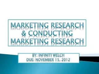 Marketing Research &amp; Conducting Marketing Research