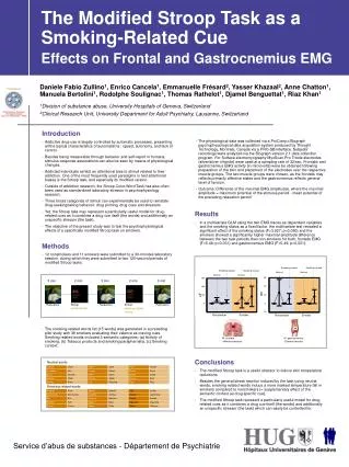 The Modified Stroop Task as a Smoking-Related Cue Effects on Frontal and Gastrocnemius EMG