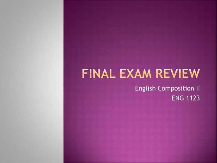 final exam review