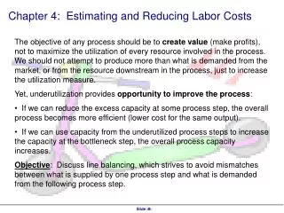 Chapter 4: Estimating and Reducing Labor Costs