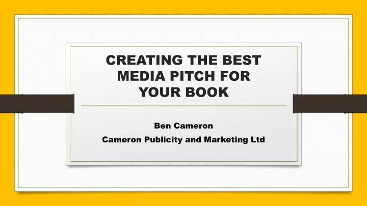 creating the best media pitch for your book