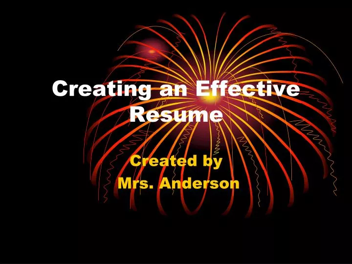 creating an effective resume