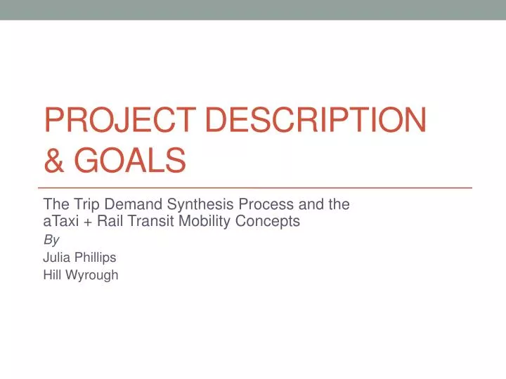project description goals