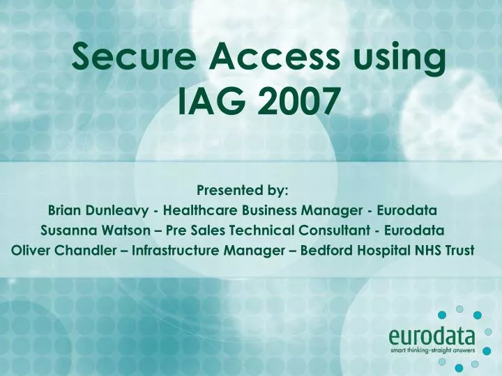 secure access using iag 2007