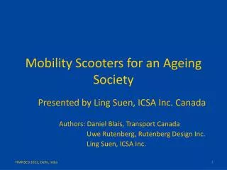 Mobility Scooters for an Ageing Society