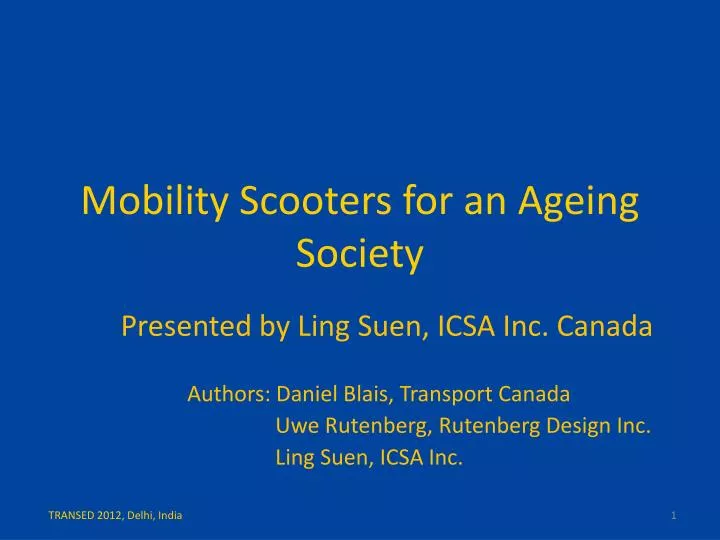 mobility scooters for an ageing society