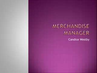 Merchandise Manager